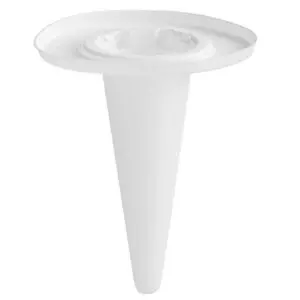 A white cone with a hole in the middle.